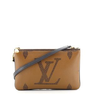 Louis Vuitton Double Zip Pochette Reverse Monogram Giant Brown
